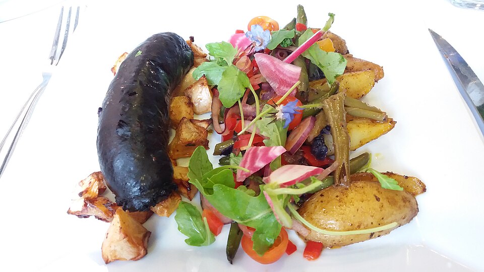Boudin noir grillé aux pommes