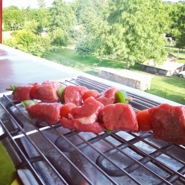 Brochettes de bœuf aux légumes