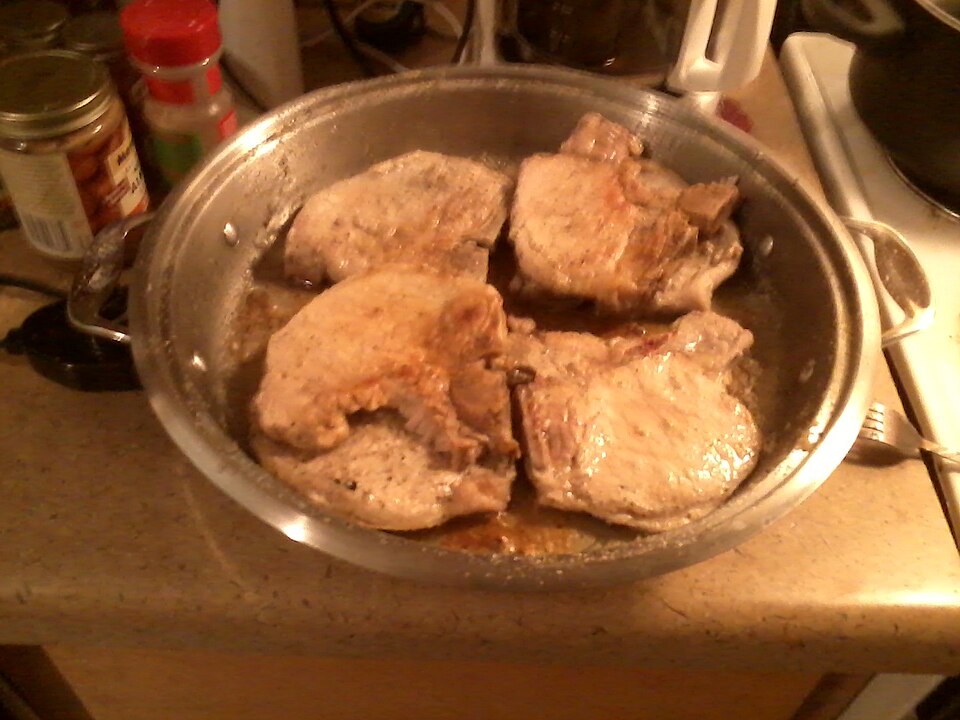 Côtes de porc à la sauce moutarde miel
