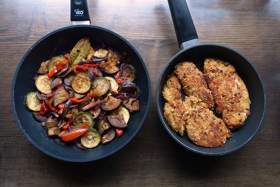 Escalopes de poulet grillées panées légères