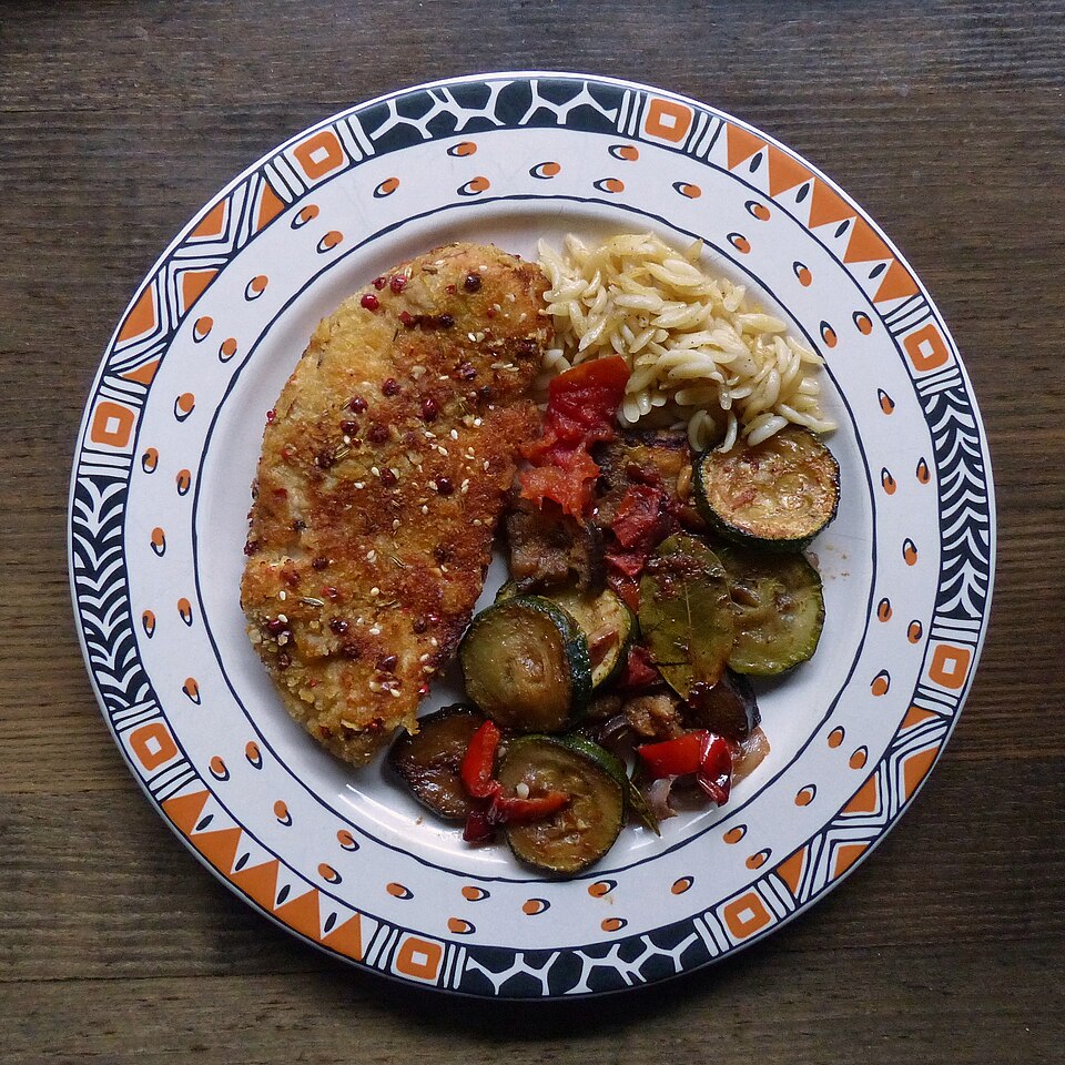 Escalopes de poulet grillées panées légères