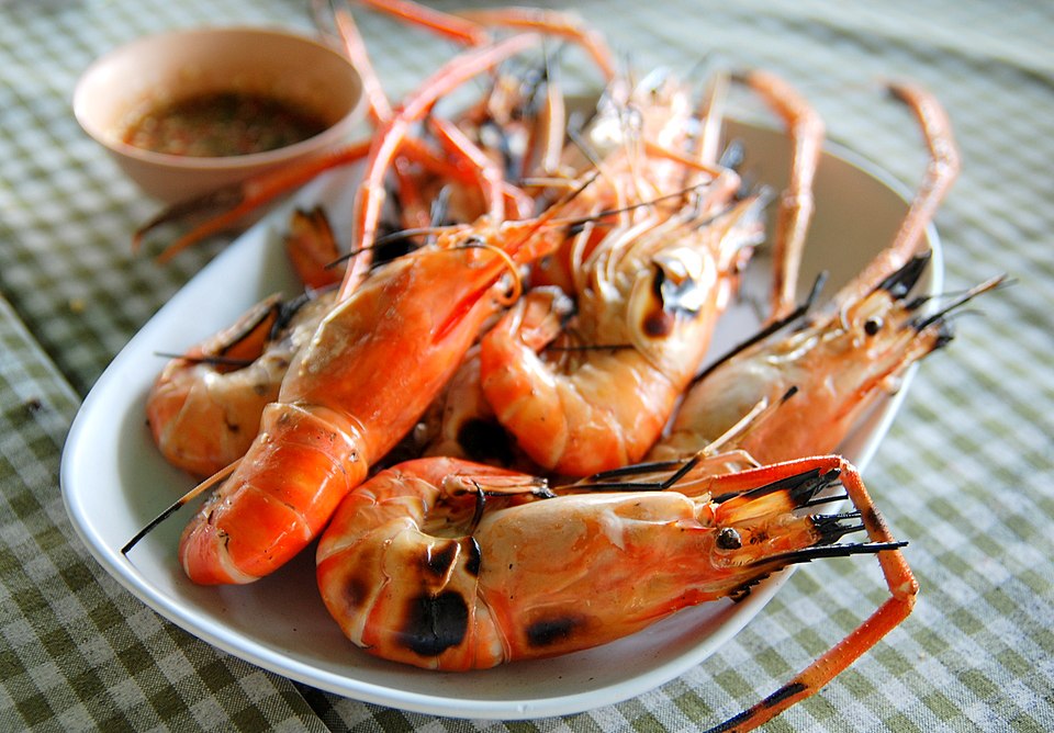 Gambas grillées au piment et citron vert