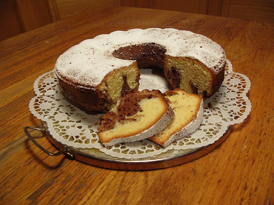 Gâteau marbré chocolat-vanille