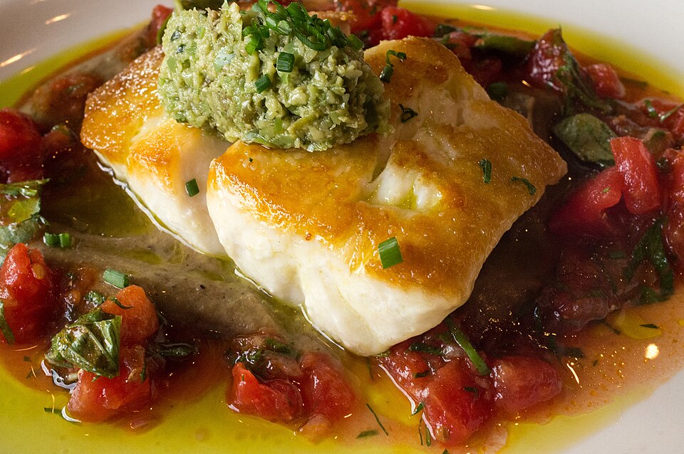 Lieu jaune sauce vierge