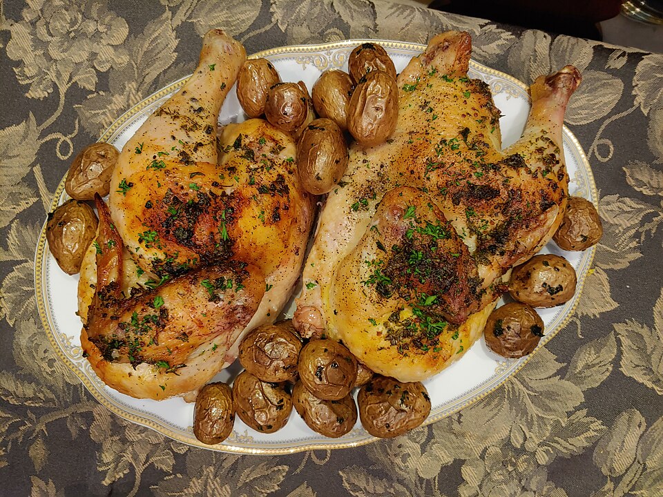 Poulet confit basse température aux herbes