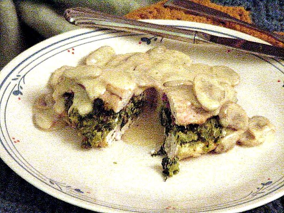 Poulet farci aux champignons