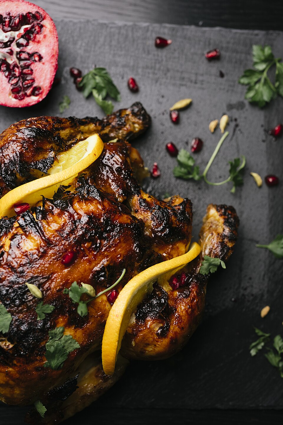 Poulet grillé au citron et thym