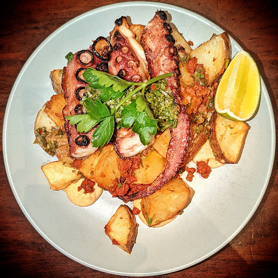 Poulpe grillé à la plancha