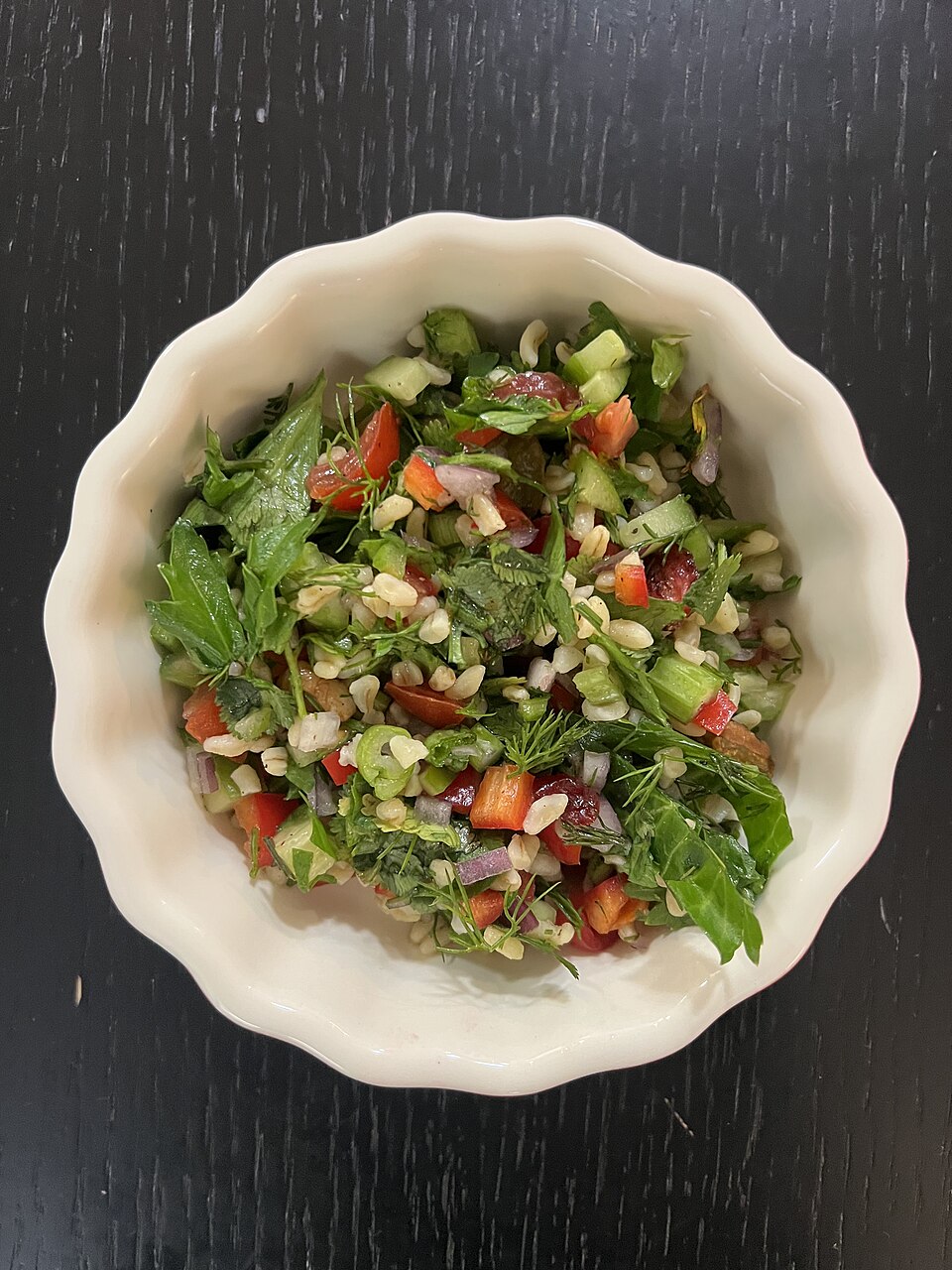 Salade de boulgour aux légumes rôtis