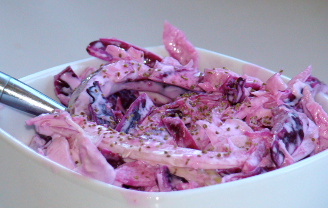 Salade de chou rouge et pomme