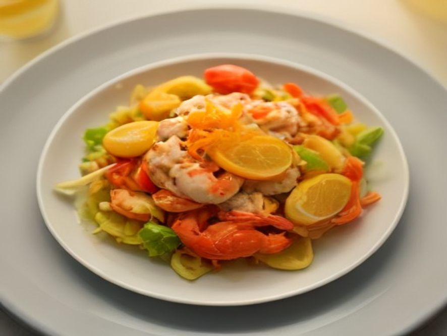 Salade de crabe et pamplemousse