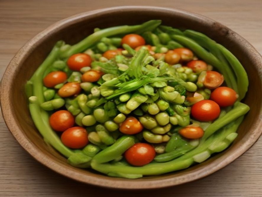 Salade de haricots verts et tomates séchées
