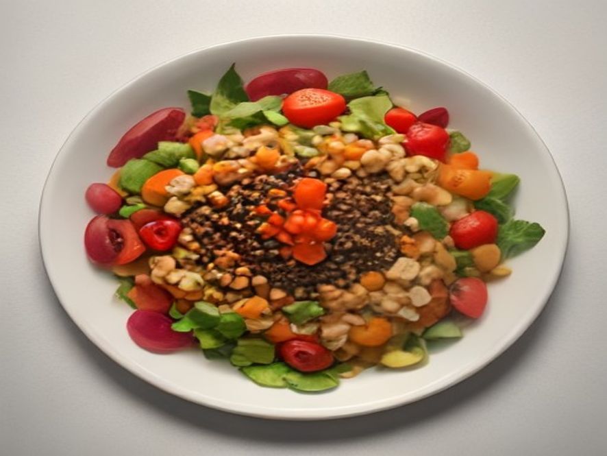 Salade de lentilles et légumes rôtis