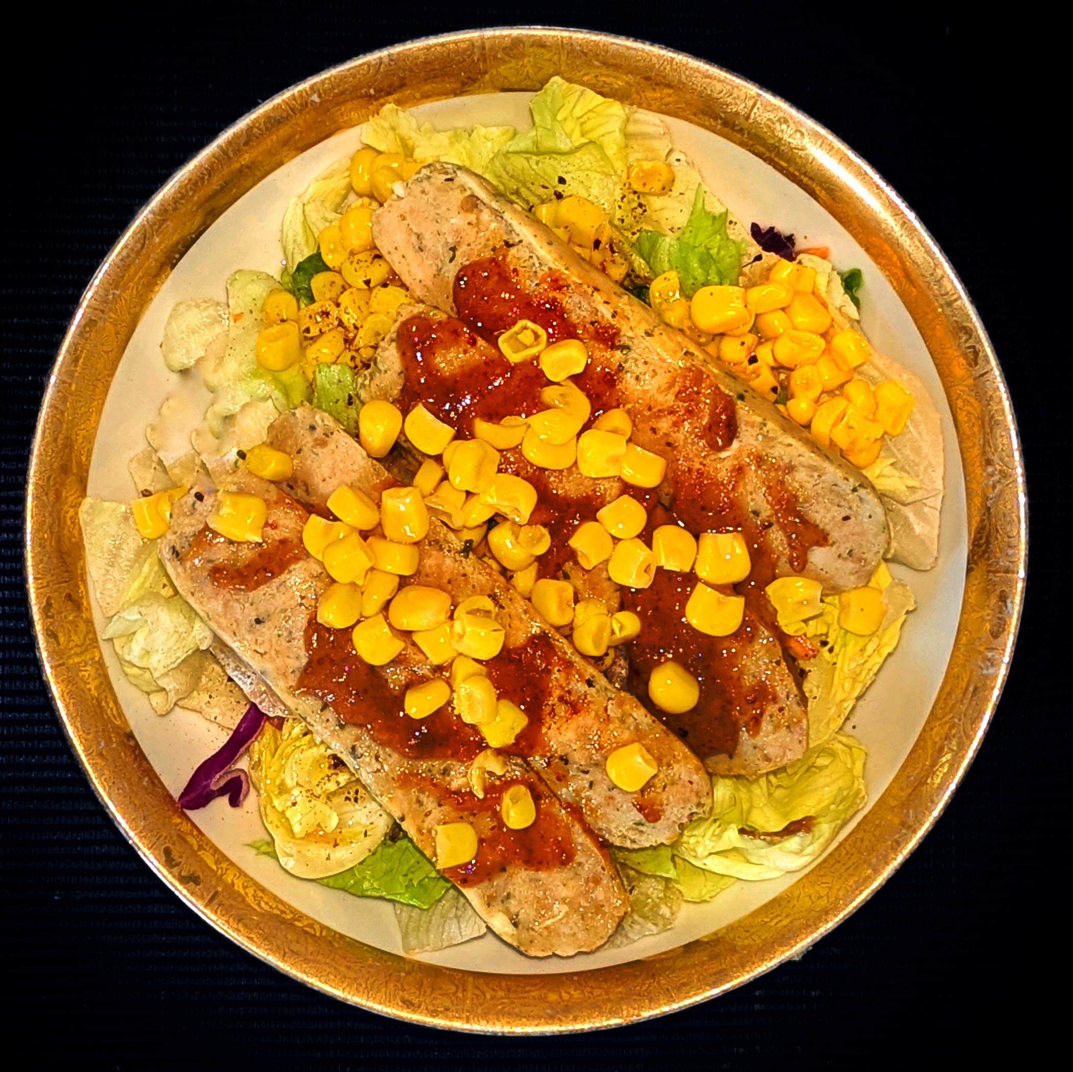 Salade de maïs et poivrons croquants