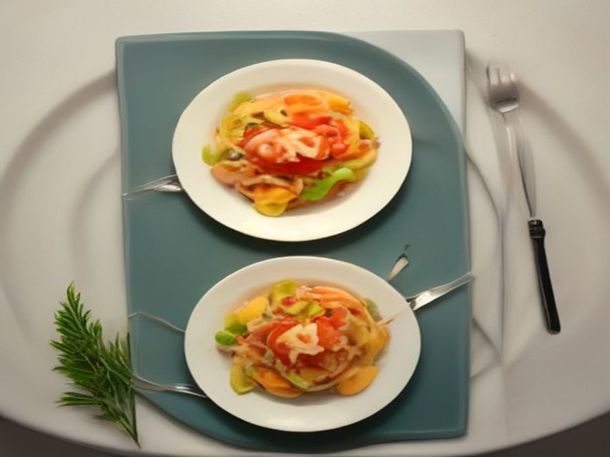 Salade de pâtes froides au saumon fumé