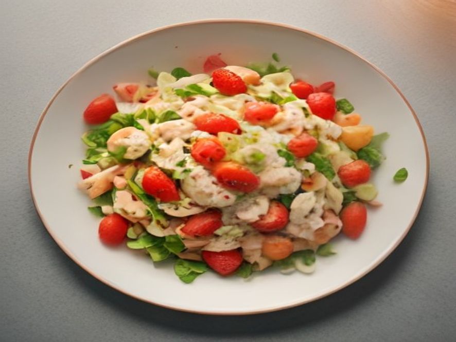 Salade de pousses d'épinards et fraises