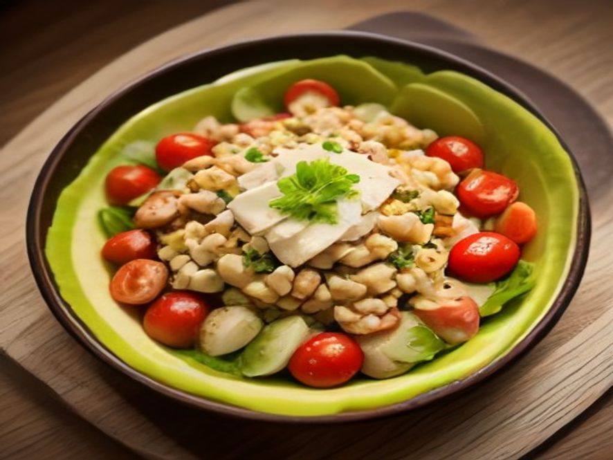 Salade de pousses de moutarde et œuf mollet