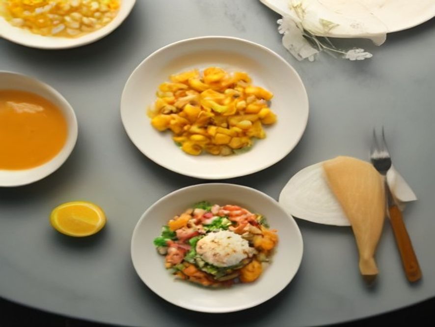 Salade de riz aux crevettes et mangue