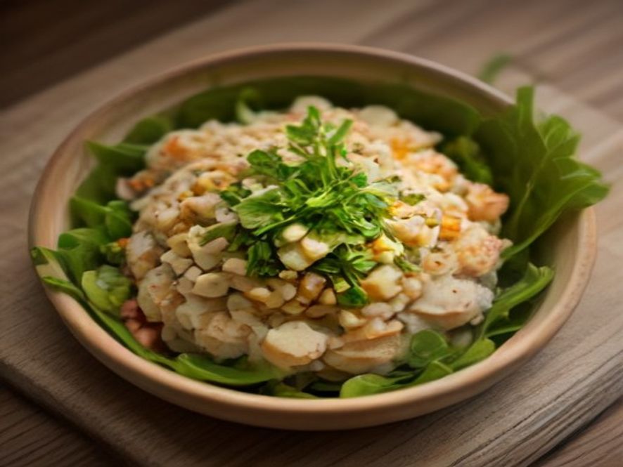 Salade de roquette, poire et noix