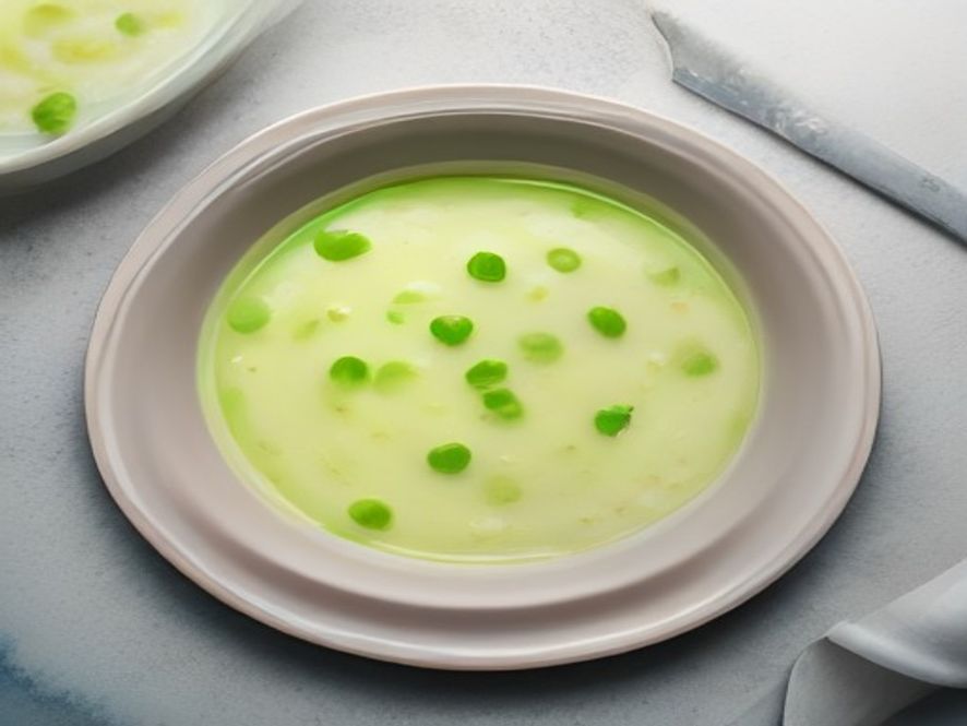 Soupe glacée de petits pois