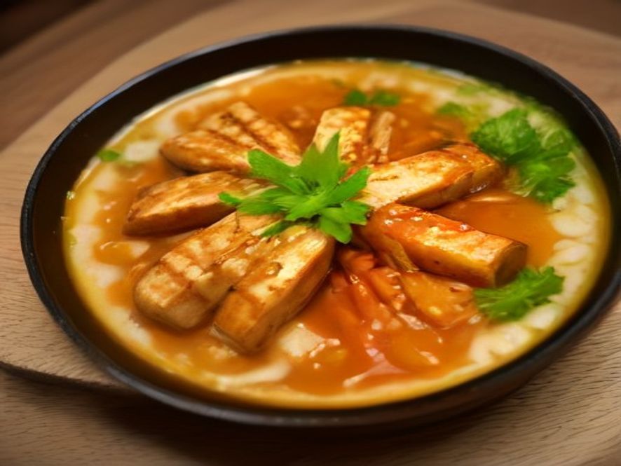 Tofu grillé sauce teriyaki et légumes